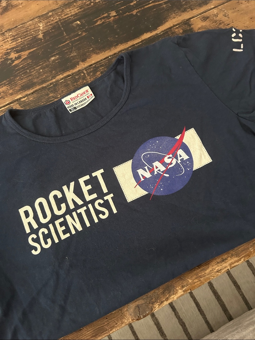 Men’s "Rocket Scientist" NASA Graphic Navy Tee XL